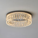 Modern Round Luxury Crystal Flush Ceiling Lights for Living Room