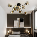 Modern Sputnik Glass Globe Semi Flush Ceiling Light for Living Room