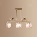 Multi-Head Birdie Designer Long Crystal Island Lamps