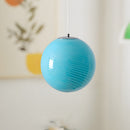 Art Deco Candy Pendant Light with Glass Shade