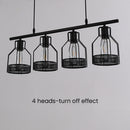 Black Iron  Multi-Bulbs Vintage Island Light For Dining Room