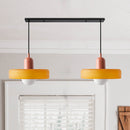 2 Heads Modern Bauhaus Stained Glass Pendant Lamp