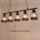Black Iron  Multi-Bulbs Vintage Island Light For Dining Room