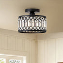 Contemporary semi flush mount crystal hall ceiling lights