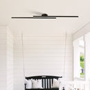 Modern Aluminium Long Strip Semi Flush Mount LED Ceiling Light For Living Room