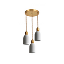 Retro Pleated Ceramic Brass Cocoon Pendant Lamp