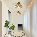 Minimalist Green Glass Semi-Flush Ceiling Light