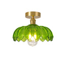 Minimalist Green Glass Semi-Flush Ceiling Light