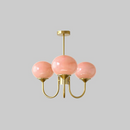 Bubble Pink Glass Marshmallow Chandelier