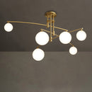 Modern Nordic Glass Ball Semi Flush Chandelier
