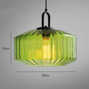 Vintage Striped Glass Pendant Light