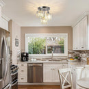 Crystal Semi Flush Ceiling Lights for Living Room, Hallway