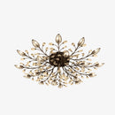 Semi-flush Crystal Flower and Leaves Ceiling lights for Living Room Bedroom