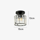 Hallway Crystal Semi-flush Mount Ceiling Lights in Black