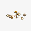 Modern Sputnik Glass Globe Semi Flush Ceiling Light for Living Room