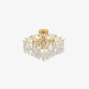 Semi-flush Iron Crystal Elegant Ceiling Lights for Living Room Bedroom