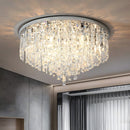 Luxury Crystal Ceiling Light Stainless Steel Flush Mount for Porch