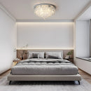 Luxury Crystal Ceiling Light Stainless Steel Flush Mount for Porch