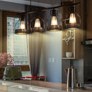 Black Iron  Multi-Bulbs Vintage Island Light For Dining Room