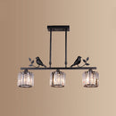 Multi-Head Birdie Designer Long Crystal Island Lamps