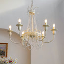 Vintage White Metal & Glass Luxury Chandelier Light