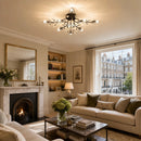 Semi-flush Crystal Flower and Leaves Ceiling lights for Living Room Bedroom