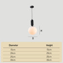 Nordic Glass Globe Ball Pendant Light for Dining Room Kitchen