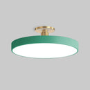Set of 2 Circular LED Dimmable Semi Flush Ceiling Light For Bedroom