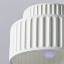 1-Light Cream Style Vintage Drum Semi Flush Mount Ceiling Lamp