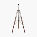 Port Nickel and Wood Tripod Floor Lamp - Base Only