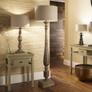 Alia Grey Wash Turned Mango Wood Floor Lamp - Base Only