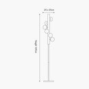 Blair Smoke Glass Ball and Black Metal Floor Lamp