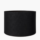 Whitby Matt Black Wood Tapered 4 Post Floor Lamp Base with Lino 45cm Black Self Lined Linen Cylinder Lampshade