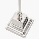 Claudius Nickel Metal Stick Floor Lamp Base with Henry 40cm Grey Handloom Cylinder Lampshade