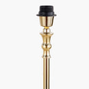 Claudius Gold Metal Stick Floor Lamp Base with Henry 40cm White Handloom Cylinder Lampshade