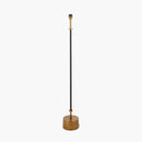 Antoine Black Croc and Antique Brass Metal Floor Lamp