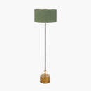 Antoine Black Croc and Antique Brass Metal Floor Lamp