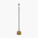 Antoine Black Croc and Antique Brass Metal Floor Lamp