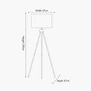 Houston Brushed Brass Metal Tripod Floor Lamp