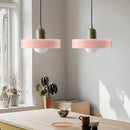 2 Heads Modern Bauhaus Stained Glass Pendant Lamp