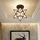 Star Shape Semi Flush Mount Ceiling Light
