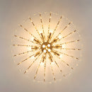 Semi-flush Iron Crystal Elegant Ceiling Lights for Living Room Bedroom