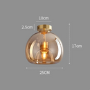 Set of 2 Modern Copper Glass Hallway Ceiling Light