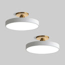 Set of 2 Circular LED Dimmable Semi Flush Ceiling Light For Bedroom