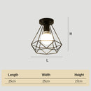 Metal Cage Ceiling Lampshade Black Ceiling Lights for Hallway