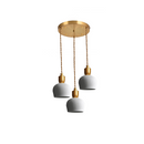 Retro Pleated Ceramic Brass Cocoon Pendant Lamp