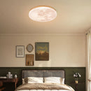Art Deco Moon Round LED Ceiling Light For Living Room