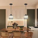 Modern Multi-Head Glass Kitchen Black Pendant Light