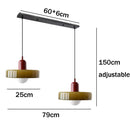 2 Heads Modern Bauhaus Stained Glass Pendant Lamp