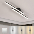 Modern Black Long Strip Semi Flush Mount LED Ceiling Light